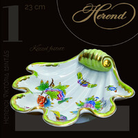 Herendi Viktória mintás kézzel festett leveles kínáló