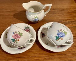 Herendi VBO mintás kis kancsó és 2 db csésze + alj