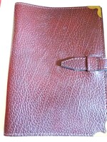 Vintage PERION AKKU ÉS ELEM GYÁR bőr irat / füzettartó reklám dosszié mappa kinek mire 16 x 11 cm