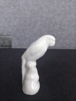 Herendi jelzett kis méretű fehér mázas papagáj