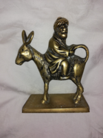 Nasreddin Hodja, háttal a szamáron sárgaréz figura       L
