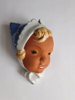 Art deco kerámia fali maszk 21 cm
