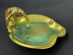Zsolnay eozin vízmerítő nő porcelán szecessziós női figura pajzspecséttel
