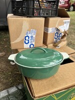 Öntöttvas edény sütőtál zöld nosztalgia kemencébe Sütőbe Zománcos kék