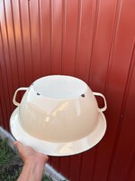 46.5 cm-es zománcos Zománcozott Vájling , tál Nosztalgia darab falusi paraszti dekoráció