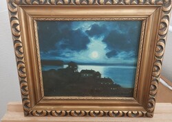 Régi tájképfestmény Markó Ernő szignóval  38x33 cm kerettel