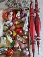 Szovjet és magyar üveg karácsonyfa díszek a 50- es 80- as évekből.