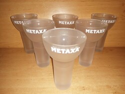 METAXA  homokfúvott üveg pohár - 6 db egyben - 14 cm magas (z-8)
