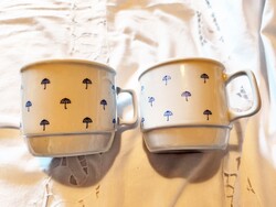 Zsolnay, retró,  esernyős, rakásolható bögre pár 2.