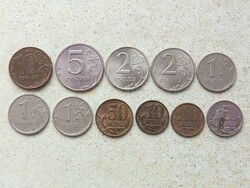 Oroszország 11 db különböző Érme 5,10,50 Kopek 1,2,5,10 Rubel 1997-2012