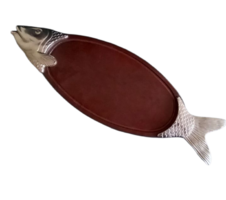 Art-Deco design Fritz Nagel design keményfából készült hal tálalótál.Alkudható!