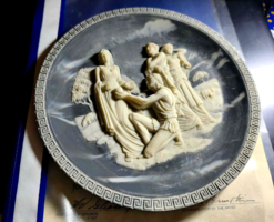 Alan Brunettin: Párisz ítélete. Faragott domborműves, ritka gyűjtői falitányér, certifikációval