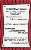 Kártyanaptár: Szeged, Szentes, Makó.