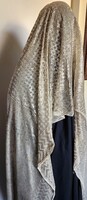 ANTIK JUDAIKA JUDAICA ZSIDÓ TALLIT NŐI IMASÁL ATARAH KÓSER HÍMZETT 1180 GRAMM EZÜST HÍMZÉS LENALAP
