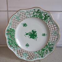 Herendi Apponyi mintás fali tányér áttört széllel