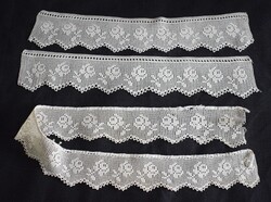 Horgolt kézimunka polcdísz , polcszegély , drapéria , csipke szalag rózsa minta 3db . 51x10 100x9cm