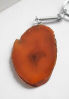 Achát ásványlap kulcstartó , Brazilia , 5,6 x 3,5 cm + függesztő , ásvány , drágakő