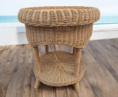 Boho kézzel készített fonott dohányzó asztal. Alkudható.