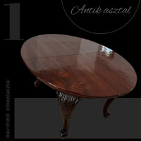 Antik neobarokk stílusú restaurált bővíthető étkezőasztal