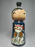 Kokeshi - kézzel készített, egyedi festéssel