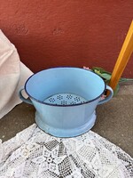 Kék Budafoki   szűrő gyümölcsmosó Zománcos Zománcozott nosztalgia darab paraszti