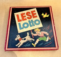 Régi antik társasjáték Lese Lotto német szókirakó oktató játék 1940-es évek