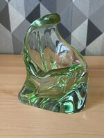 Cseh zöld üveg  hamutál , hamutartó , Karel Zemek?