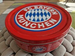 Bayern München fémdoboz, átmérője 19cm, magassága 6,5cm