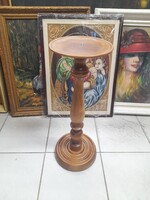 Wood Pedestal Sculpture Stand. 58 x 23 cm.