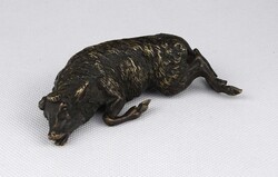 1X471 Vadász trófea, bronz szarvas szobor 12 cm