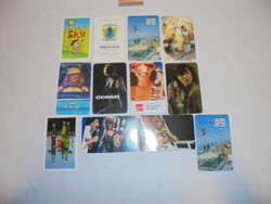 Ital reklám kártyanaptár 12 darab együtt - 1980-as évek - Pepsi, Coca-cola, Gyöngy, Róna, Óceán,....