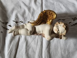 Gilde jelölt, barokkos, antikolt kerub, alvó angyalka, karácsonyi dekoráció