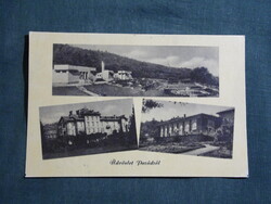 Postcard, Parád, Parádfürdő, beach, resort, hotel, restaurant scene, detail, 1955-