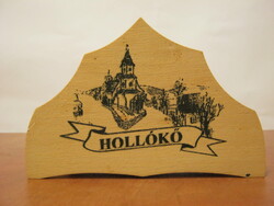 Hollókői emlék fa szalvétatartó