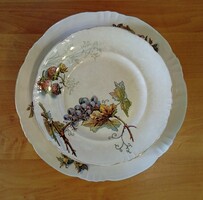 Villeroy & Boch antik fajansz süteményes készlet gyönyörű gyümölcsös dekorral