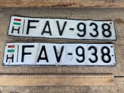 -AV672- Magyar Rendszám Rendszámtábla Pár FAV-938