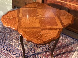 XV. Lajos stilusú lehajtható oldallapú szalon/teaasztal