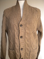 Sál galéros klaszikus kötött írmintás unisex kardigán