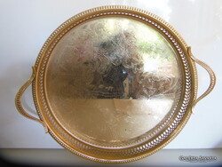 TÁLCA - ALKUKÉPES - JELZETT -  24 KARÁT - ARANYOZOTT - SCANDIA GOLD - 31 x 4 cm