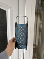 Ritka kék zománcos zománcozott reszelő Falusi paraszti dekoráció