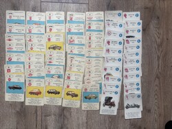 Retro autós kártya – Autókvartett 61 db (40 piros + 21 kék) – AKCIÓ leírásban