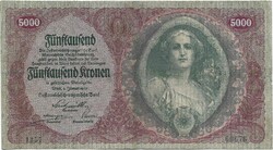 5000 korona kronen 1922 Ausztria Magyarország restaurált 2.