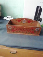 Régi  népi motívumos fa evőeszköz tartó  szép állapotú  falra akasztható