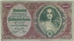 5000 korona kronen 1922 Ausztria Magyarország eredeti állapot 5.