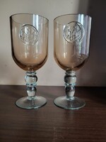 1980 Moszkvai Olimpia – dombornyomott emblémás gyűjtői díszpohárpár (23 cm)