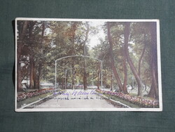 Postcard, Sóstógyógyfürdő, Nyíregyháza, Park, Avenue View, Detail, Fábián Pál Merchant Edition, 1925-