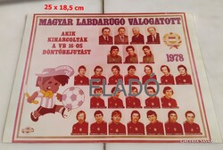 Labdarúgó VB 1978 eredeti tablókép dedikált. Futball foci labda Törőcsik Nyilasi