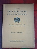937, évi Téli Kiállítás képes tárgymutatója. Herceg Esterházy Pál jubileumi emlékdíjának pályzatával