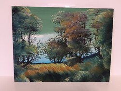 Marosán László - Zselici este olaj, farost 30x40 cm