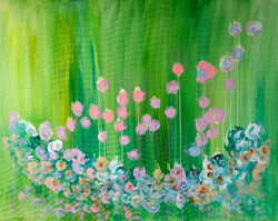 Flowery Spring 100cm x 80cm egyedi, abstract kép